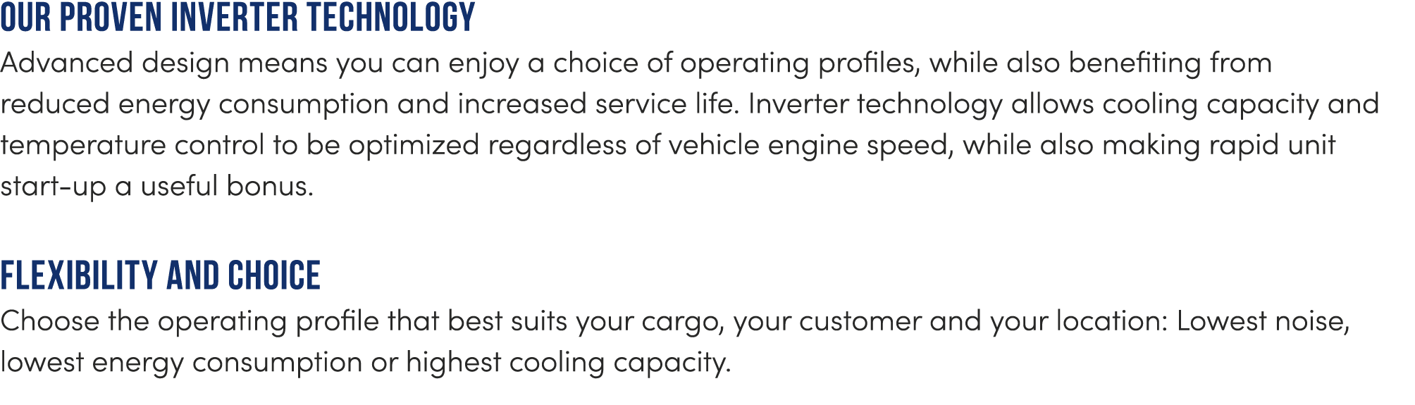 Our proven inverter technology Advanced design means you can enjoy a choice of operating profiles, while also benefit...