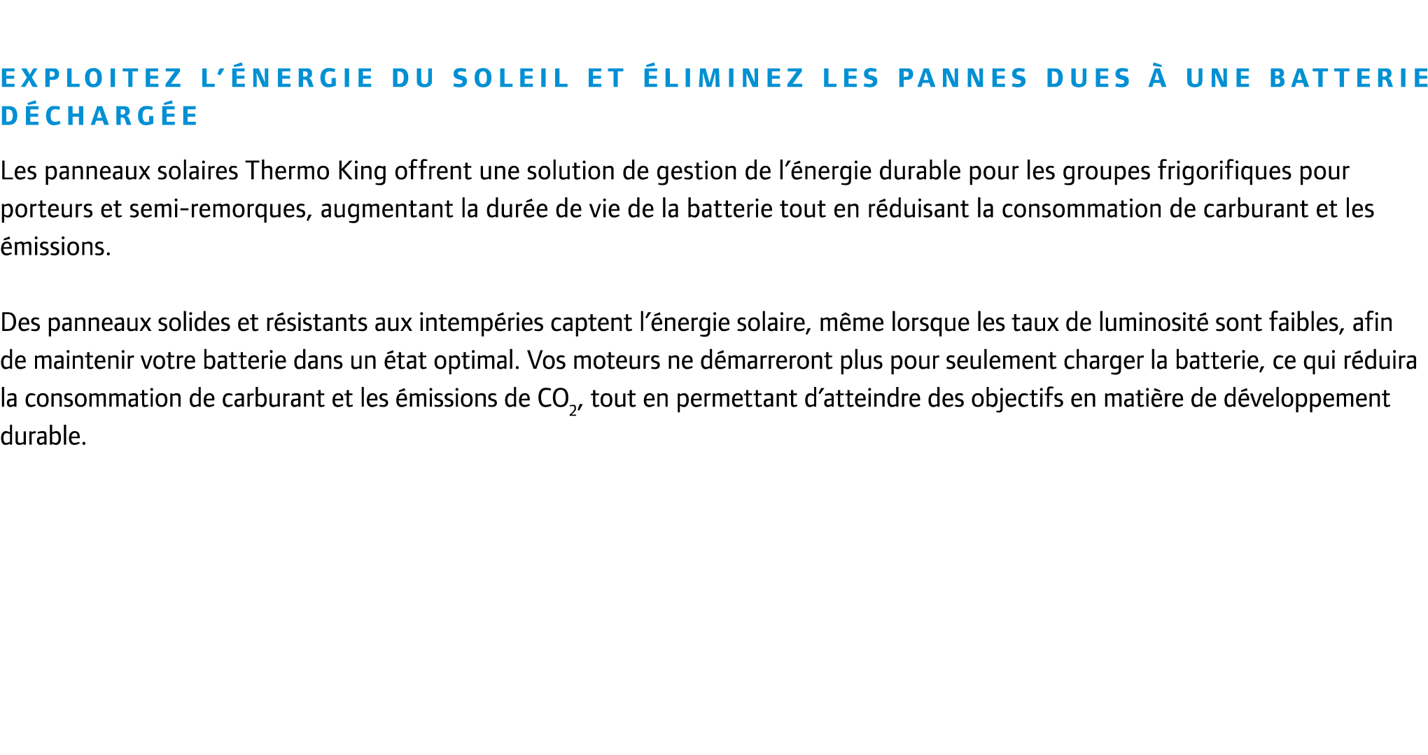 Exploitez l’ nergie du soleil et liminez les pannes dues   une batterie d charg e Les panneaux solaires Thermo King ...