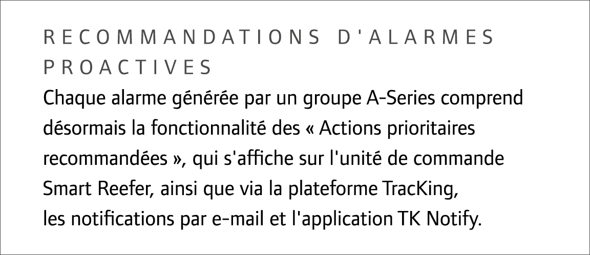 Recommandations d'alarmes proactives Chaque alarme g n r e par un groupe A-Series comprend d sormais la fonctionnalit...