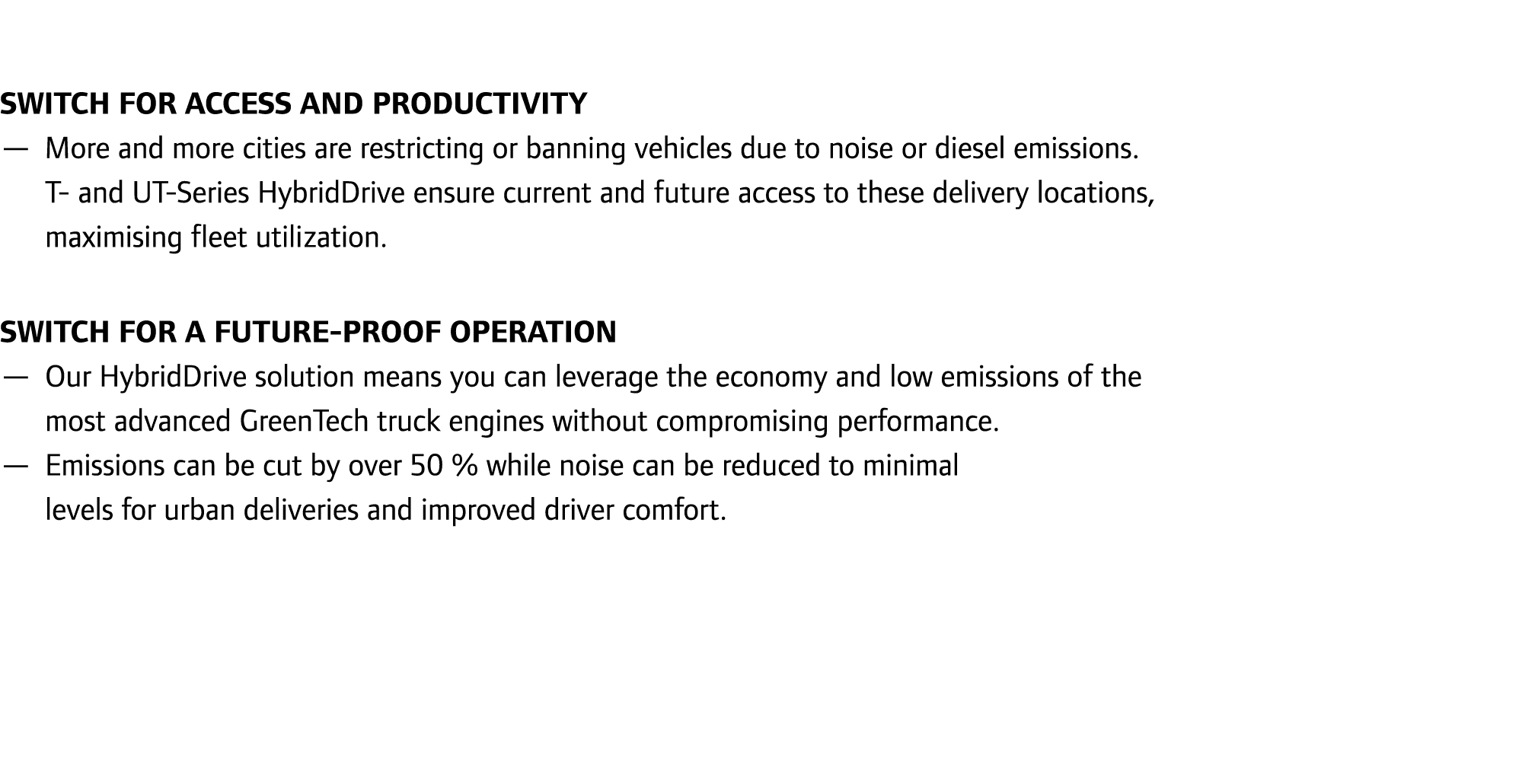 SWITCH for access and productivity — More and more cities are restricting or banning vehicles due to noise or diesel ...