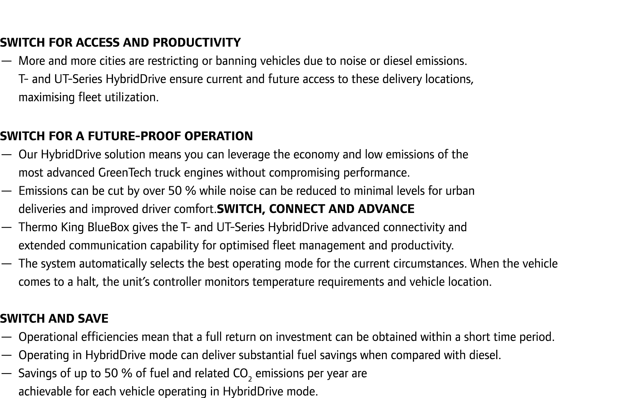 SWITCH for access and productivity — More and more cities are restricting or banning vehicles due to noise or diesel ...