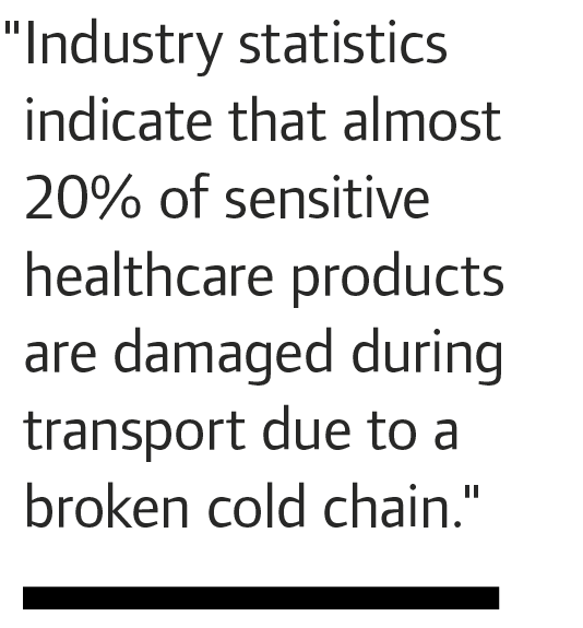 \“Industry statistics indicate that almost 20% of sensitive healthcare products are damaged during transport due to ...