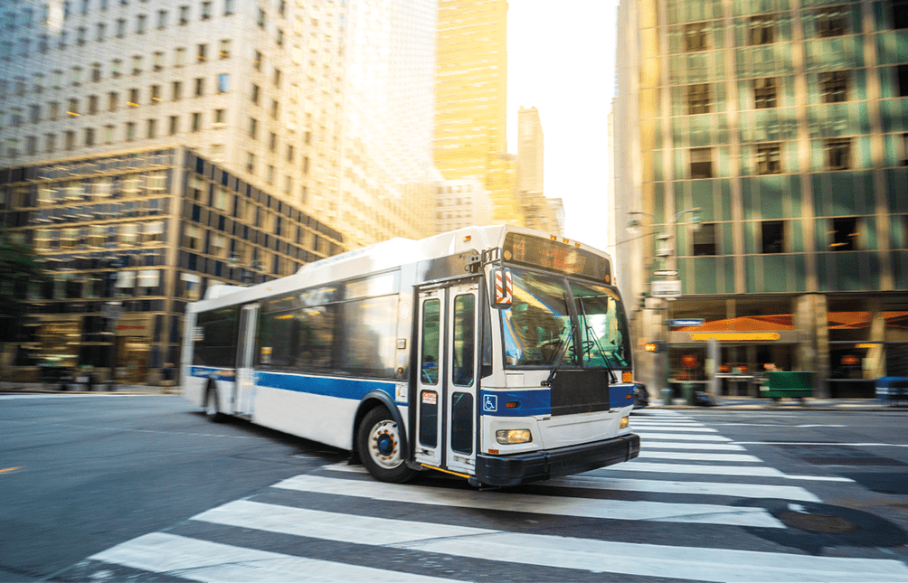 Public transportation bus in New York in Manhattan, New York