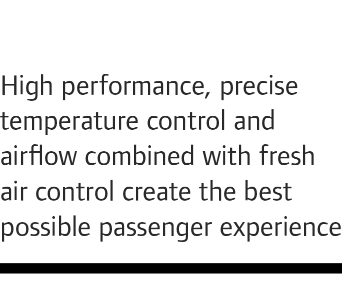 High performance, precise temperature control and airflow combined with fresh air control create the best possible pa...