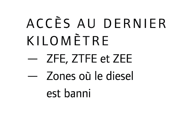 Acc s au dernier kilom tre — ZFE, ZTFE et ZEE — Zones o le diesel est banni