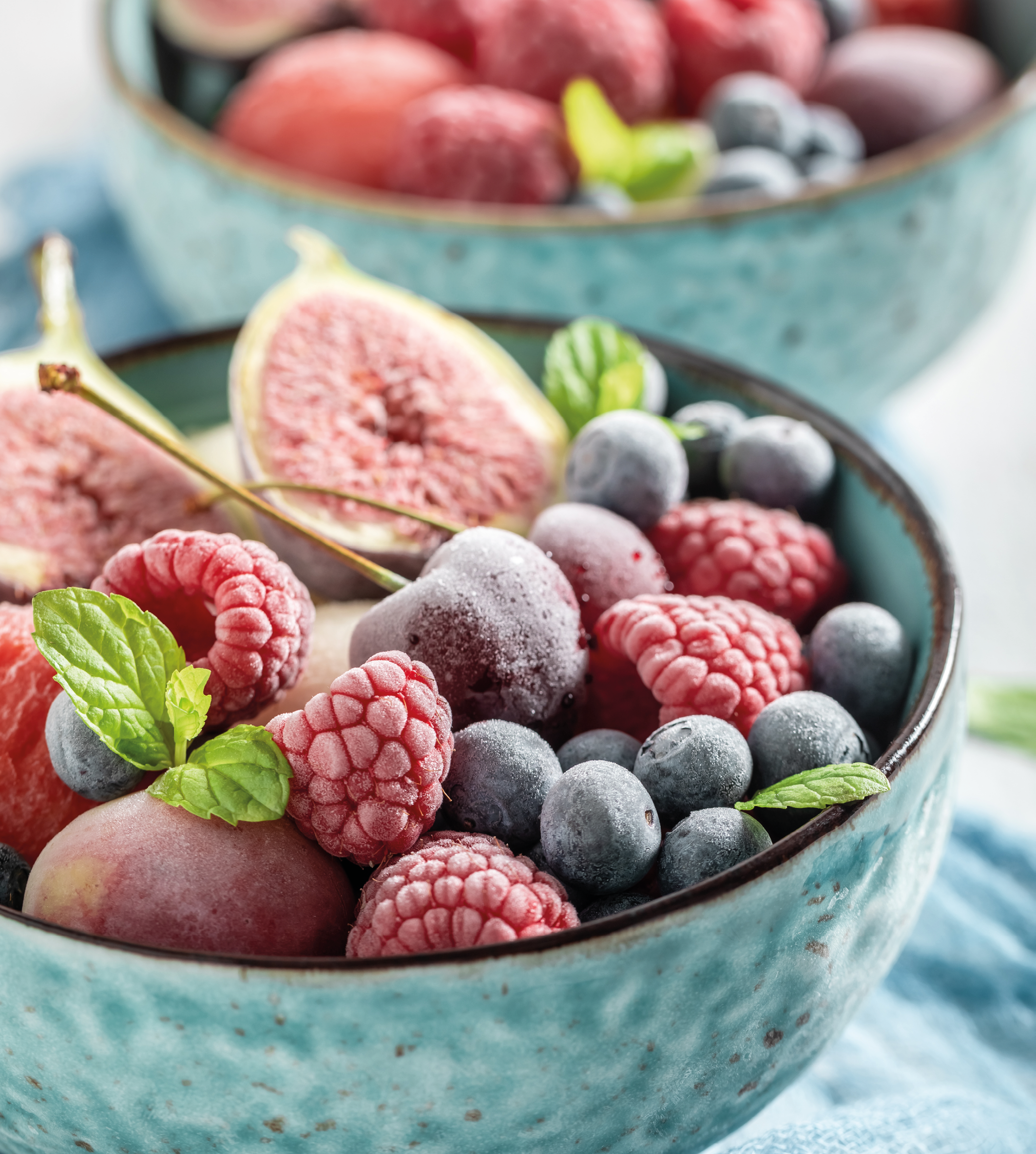 Delicious ice cream sorbet with mix of summer fruits