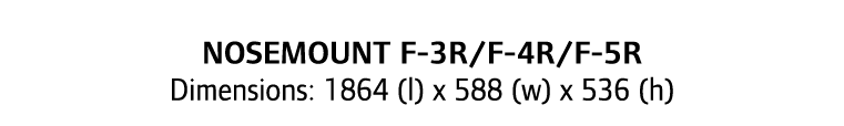 Nosemount F 3R/F 4R/F 5R Dimensions: 1864 (l) x 588 (w) x 536 (h)