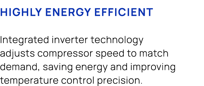 Highly energy efficient Integrated inverter technology adjusts compressor speed to match demand, saving energy and im...