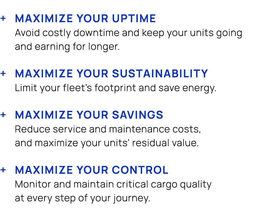 + Maximize your uptime Avoid costly downtime and keep your units going and earning for longer. + Maximize your sustai...