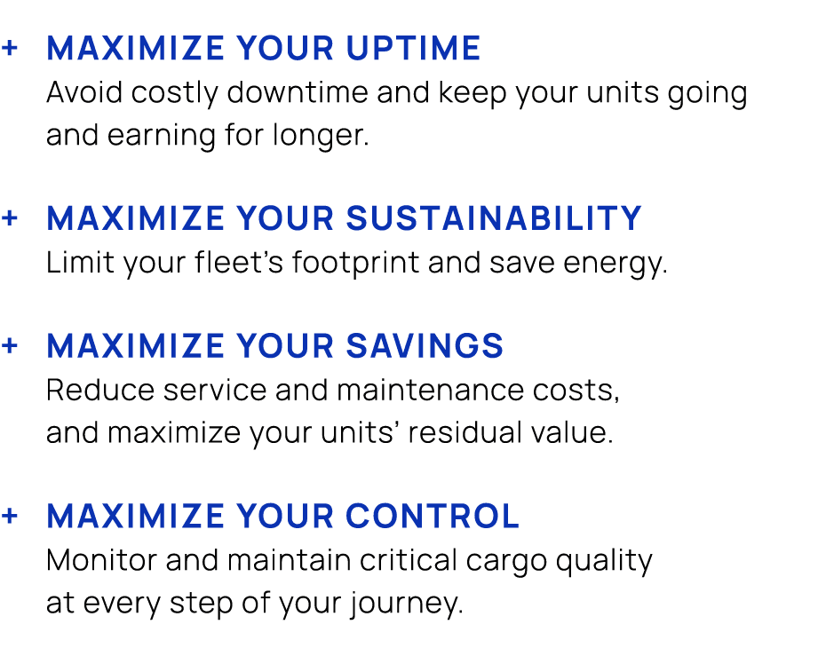 + Maximize your uptime Avoid costly downtime and keep your units going and earning for longer. + Maximize your sustai...