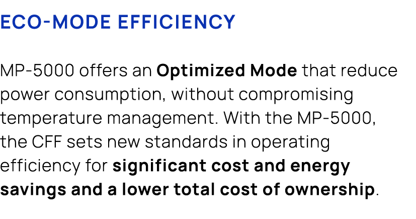 Eco mode efficiency MP 5000 offers an Optimized Mode that reduce power consumption, without compromising temperature ...