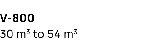 V 800 30 m3 to 54 m3 